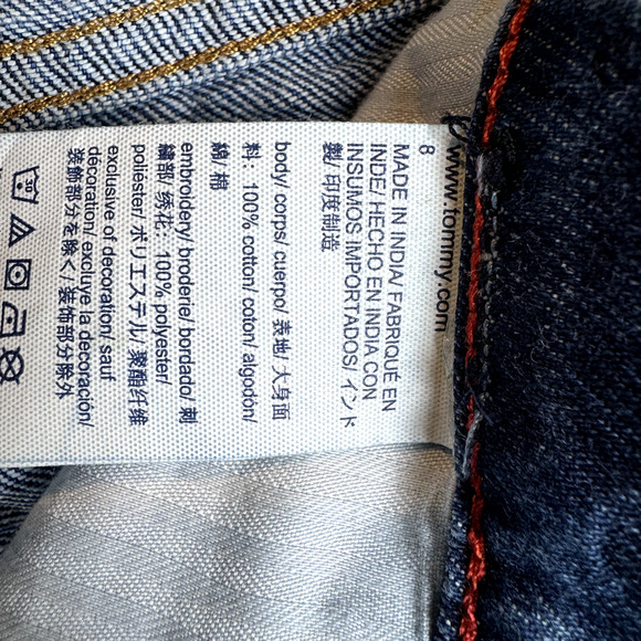 Tommy Hilfiger Denim Jeans Size 8 Embroidered Pattern T H Boyfriend Copain - Picture 10 of 12
